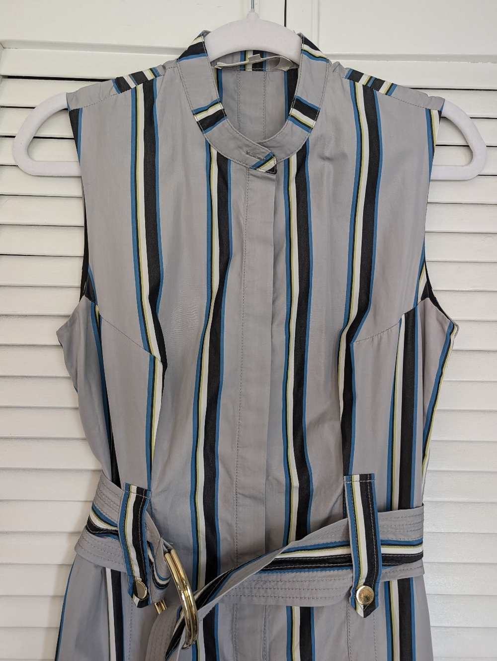 Diane von Furstenberg DVF Striped Belted Maxi Shirtdress – Size 8 – Like New - Picture 5 of 16